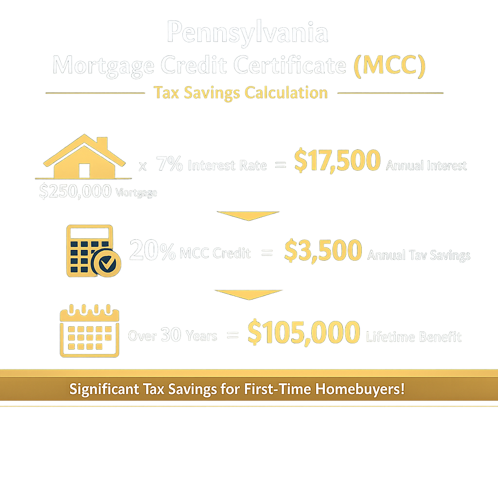 Mortgage Credit Certificate Pennsylvania annual tax credit versus deduction comparison infographic