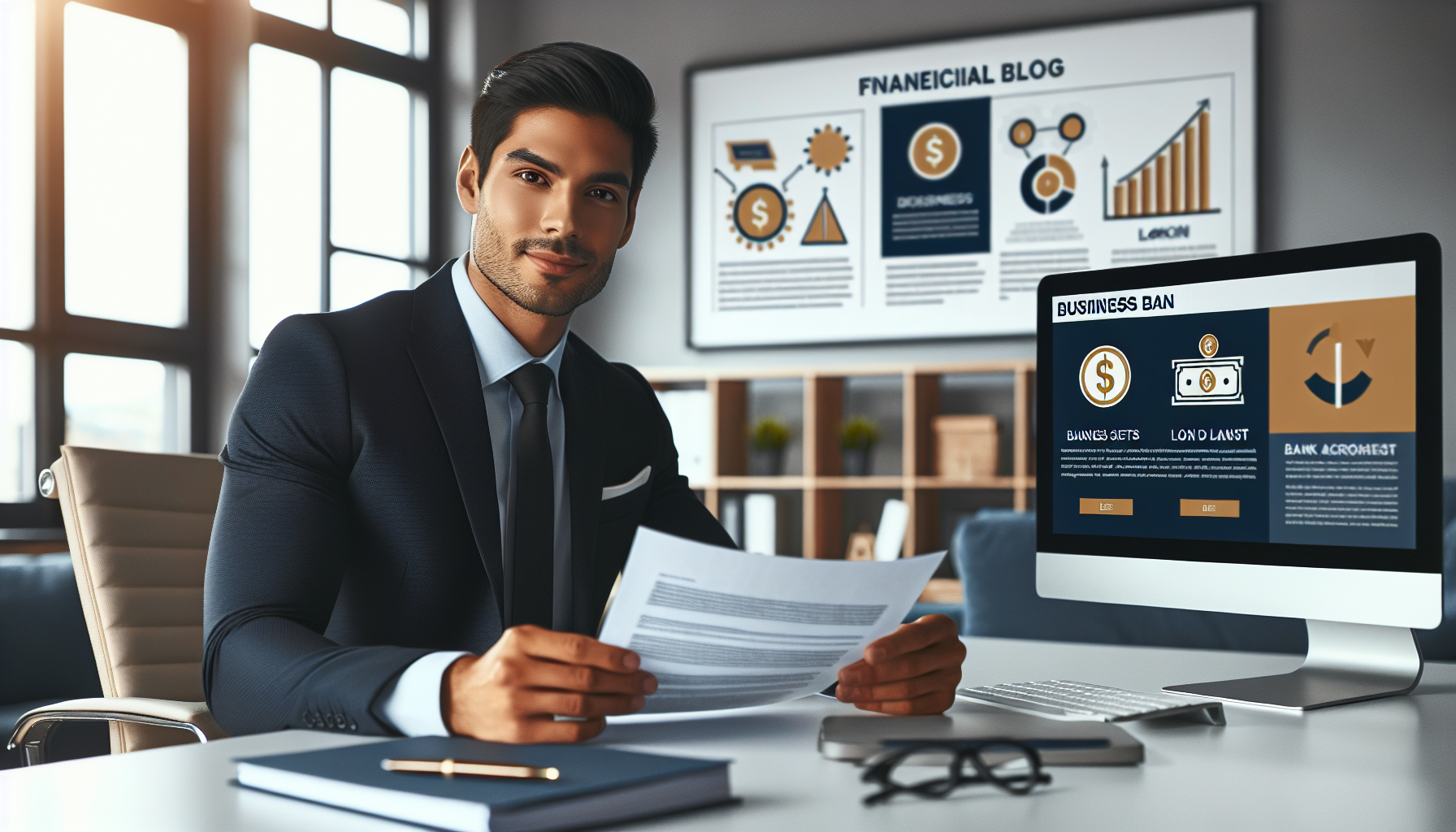 Business professional reviewing asset-based loan documents versus traditional business financing options