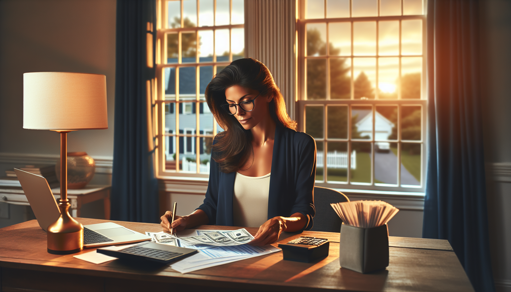 Self-employed professional reviewing bank statements for a mortgage loan in Huntingdon Valley PA